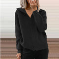 Fashion cross-border fall and winternew arrivalstripescasualoutwearlooseknitting shirt zipper cardiganlong sleeves lapel sweater women