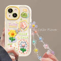 Cream shell suitable for apple 15pro frog flower mobile phone case iphonex cartoon jingle cat pendant protective cover