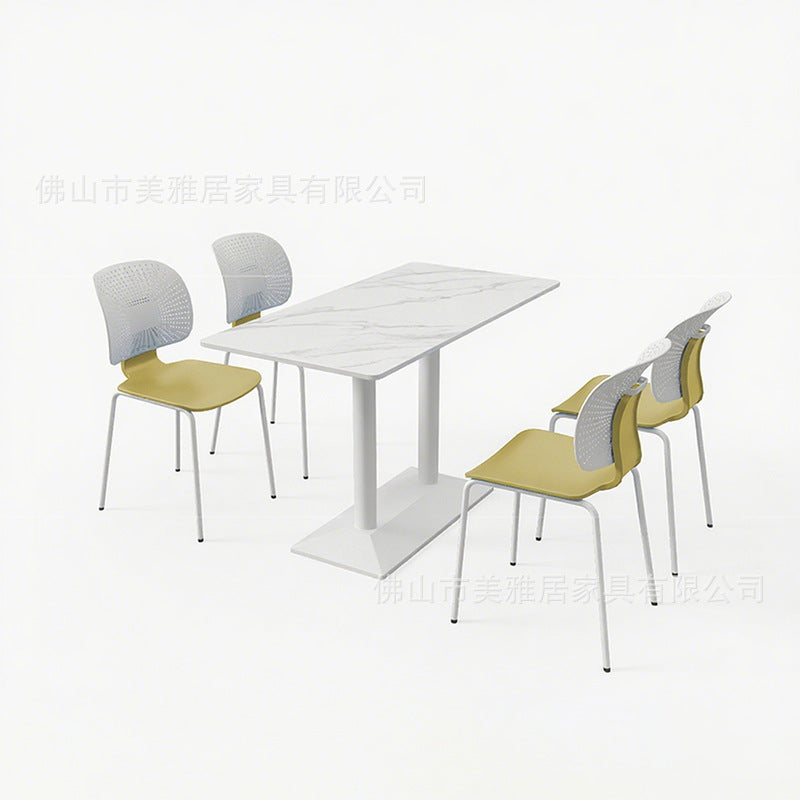 Company staff restaurant School canteen Custody class Table and chair combination 4 people 6 people Staff dining table and chair Rock slab table Commercial