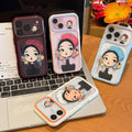 Two-tone, large-window cartoon girl phone case for iphone 18 - vintage hat girl apple 17 protective cover