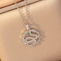 X8301-28 [titanium steel chain copper inlaid zirconium pendant]