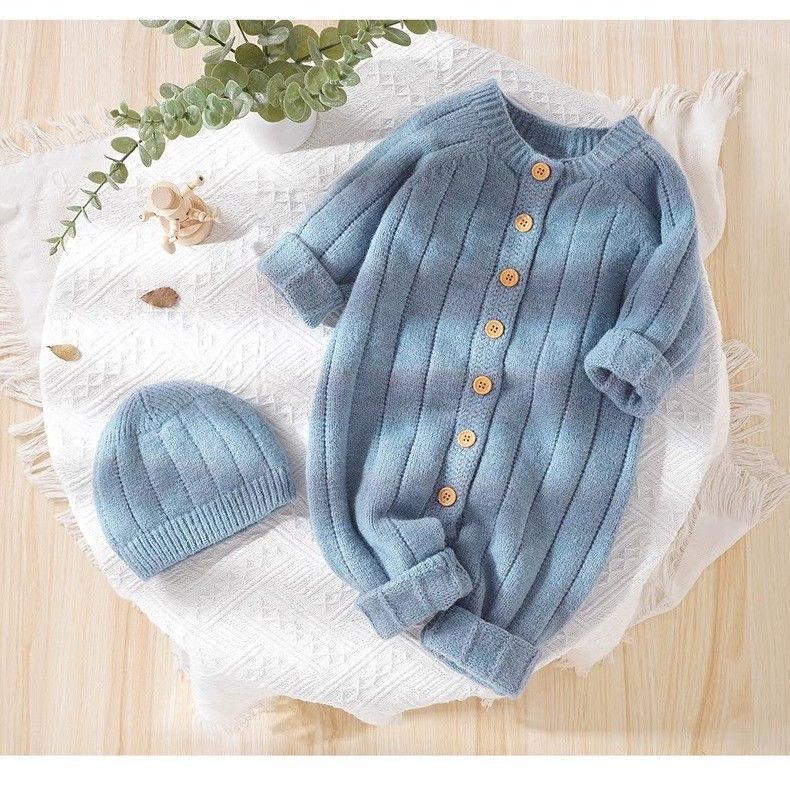 Baby romper jumpsuit spring autumn newborn sleepsuit knitted unisex baby warm clothes autumn winter 021