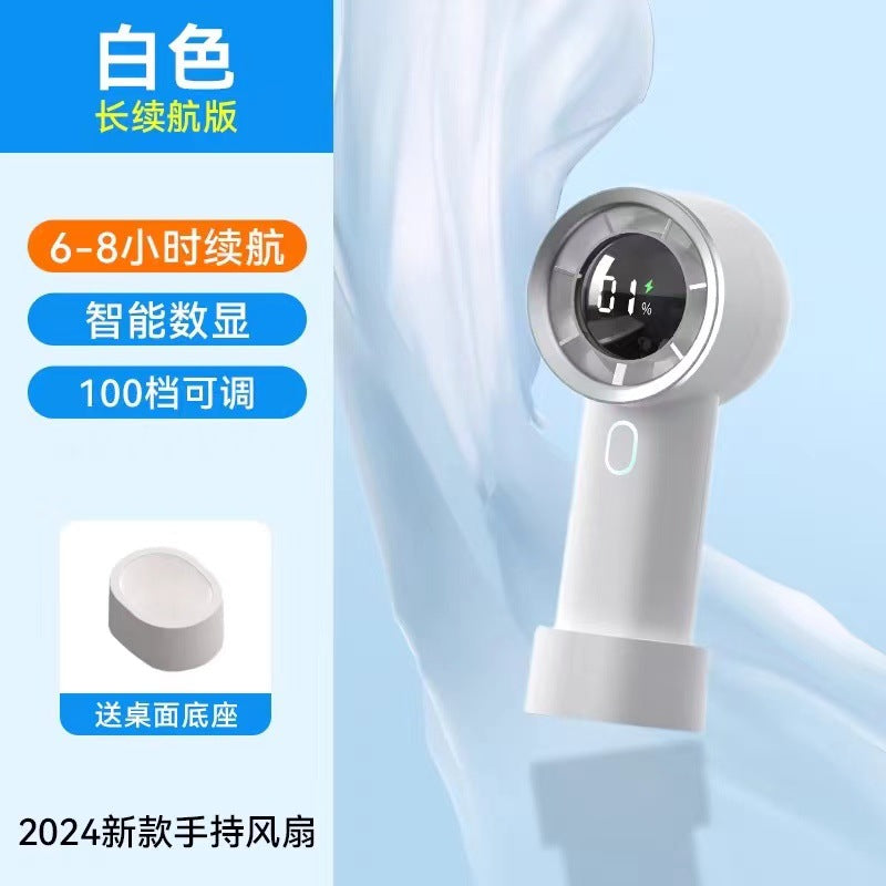 New high-speed usb mini fan - portable digital display, stepless speed control, powerful wind, long battery life - wholesale handheld fan