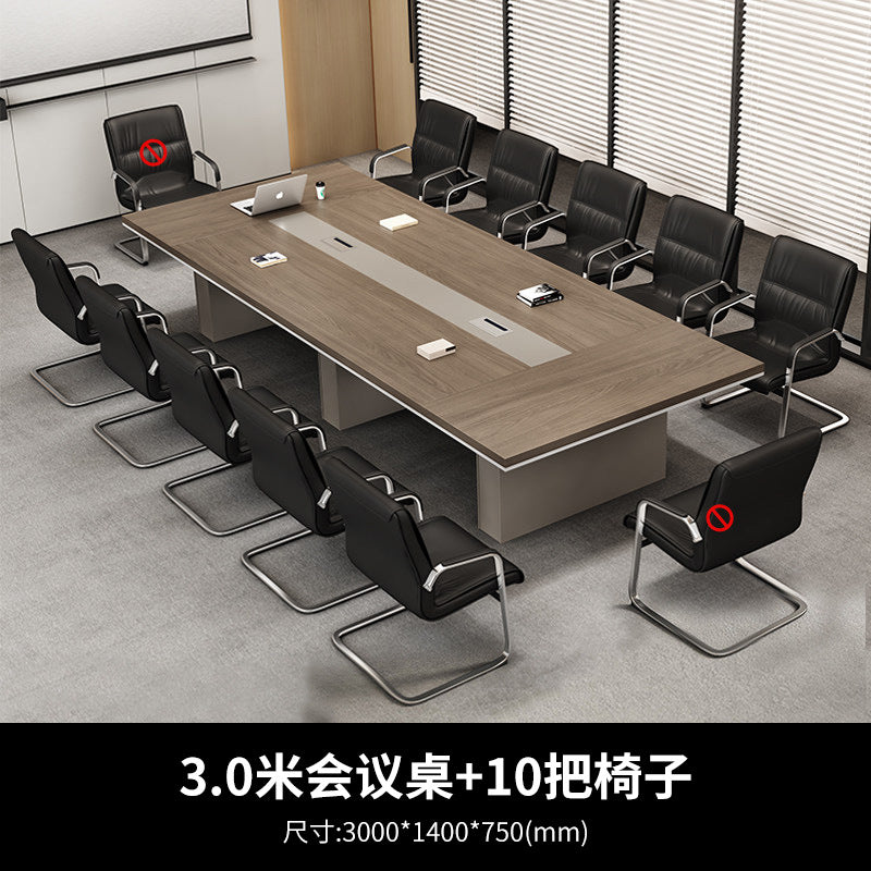 Saint-li conference table - long table for medium to large conference rooms - modern minimalist panel design - 6/8/12 person conference table and chairs