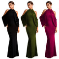 C7276 cross-border   fashionable women's bodycon elegant off-shoulder sleeveless arm-hugging dress new
