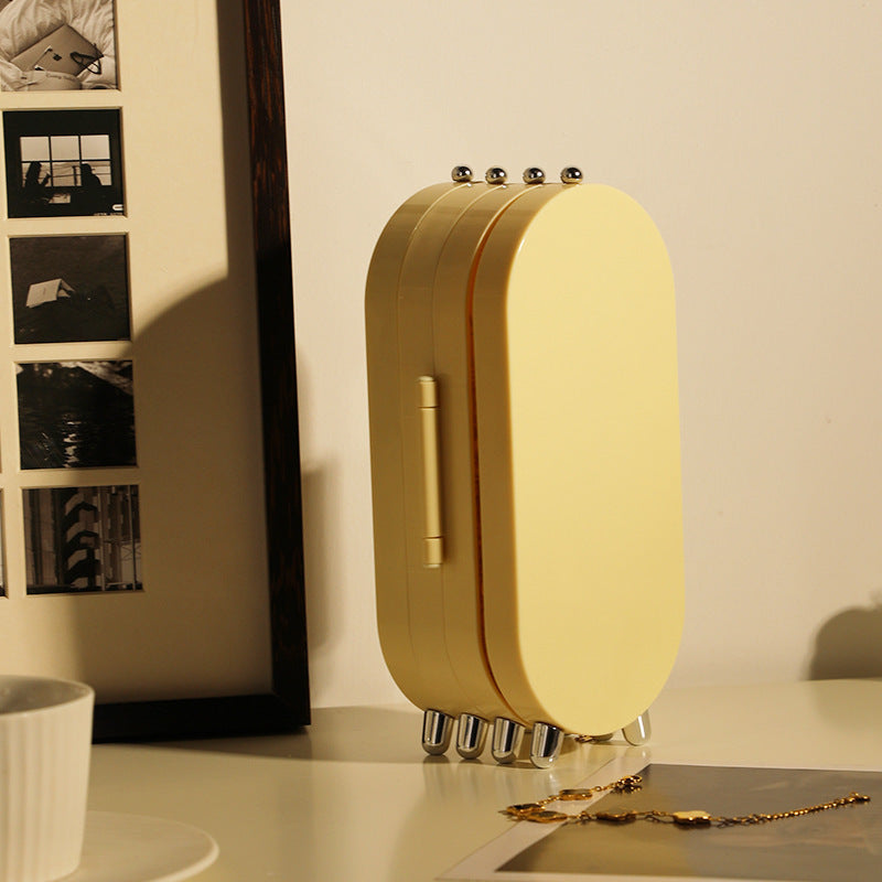 ins New Jewelry Storage Box Earrings Earrings Necklace Bracelet Jewelry Box Lipstick Cosmetics Folding Display Stand