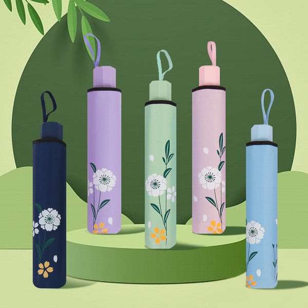 New high-value sun umbrella sunscreen UV protection ins weather and rain dual-purpose portable folding ten bones to increase sunshade