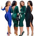 new african cross-border fashion: women's long-sleeve, bodycon, professional-style dress