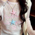 Dopamine long beaded starfish necklace women's summer beach island vacation style exaggerated yellow clavicle chain accessories