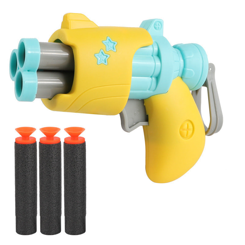 Douyin boy carrot new toy mini gun manual soft bullet revolver indoor kids toy gun suction cup bullet