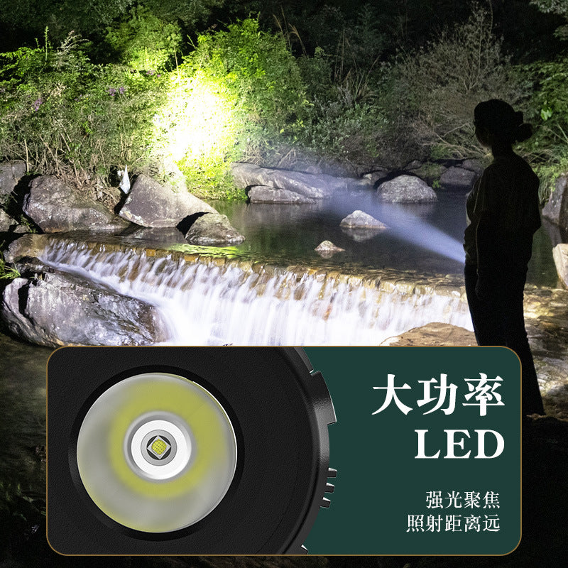2023 new portable flashlight, strong light charging, super bright long-range multi-function camping light, household portable emergency exploration