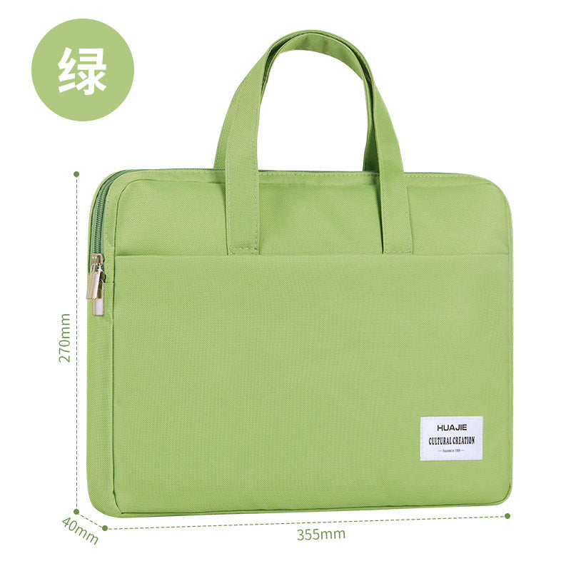 Portable file bag Student tutoring bag Carry book bag Multifunctional computer bag File briefcase Office bag Canvas