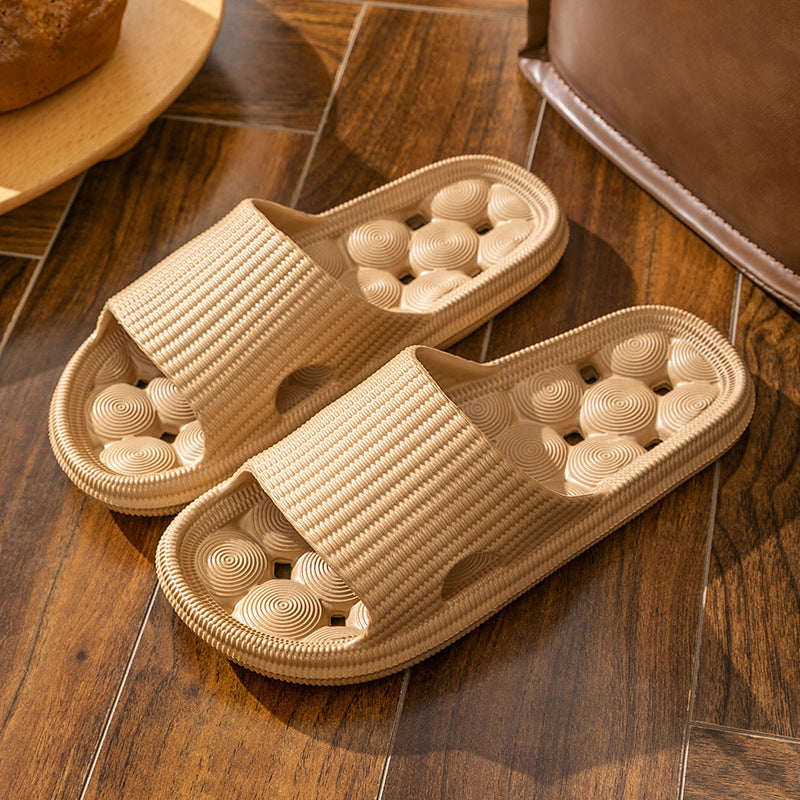 New non-slip home slippers - all-season bath slippers for men and women, soft sole hollow-out design, couple's bathroom drain slippers for dorms