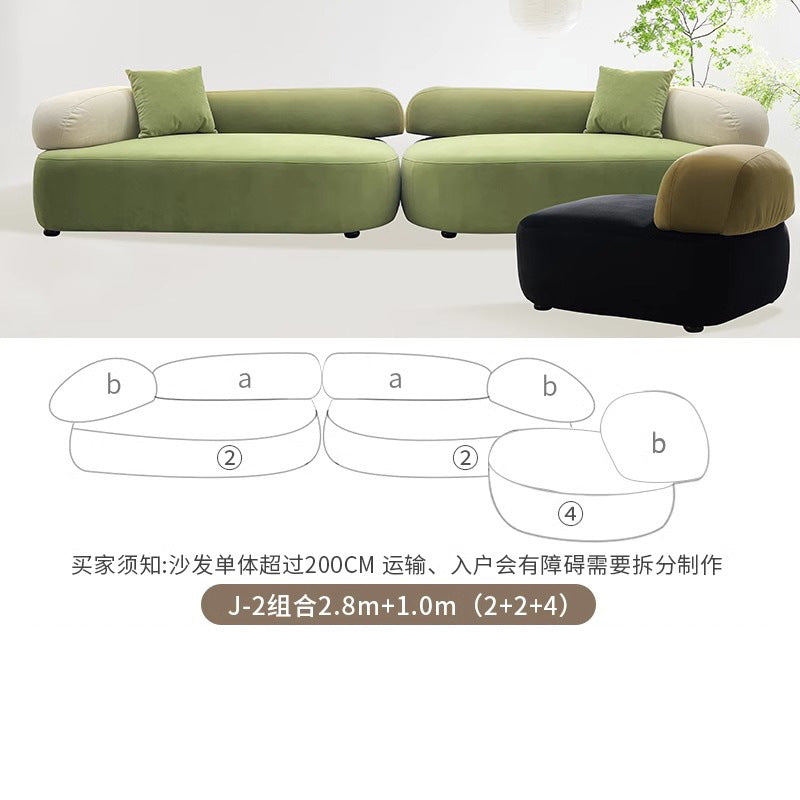 Italian pebble fabric special-shaped designer popular creative cream style curved module club hotel sofa