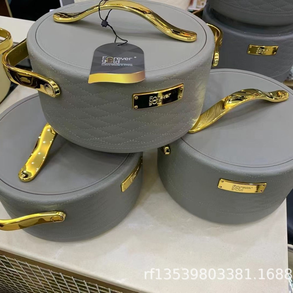 cross-border hot-selling 3pcs food warmer gold label insulated lunch box 1.5l-2l-2.5l insulated tableware