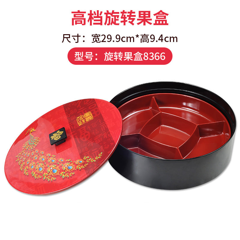 Rotating candy box, living room coffee table, nuts, melon seeds, snack tray, storage box, New Year's Eve home wedding dried fruit box