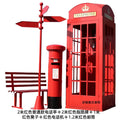 Retro iron telephone booth mailbox street sign bench popular store decoration floor-standing ornaments photography props model