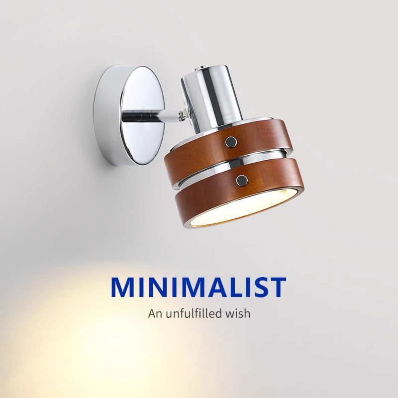 Nordic style solid wood iron led retro wall lamp 3-5㎡ bedroom and living room essential wall lamp