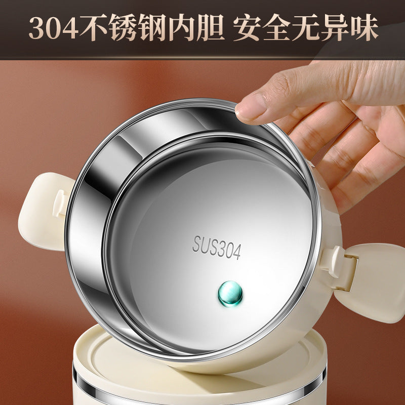 304 stainless steel thermal insulation lifting pot, portable thermal insulation bucket, portable for office workers, can be heated in microwave oven, multi-layer lunch box