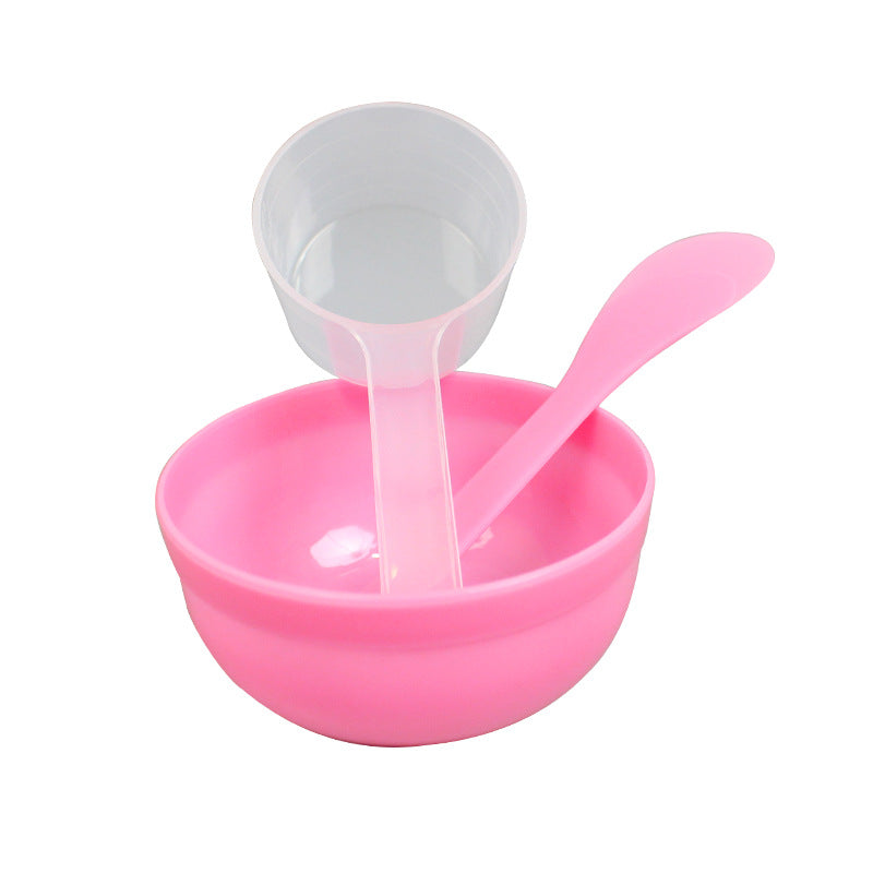 Beauty tool mask bowl stick spoon three-piece set plastic stirring stick 50ml measuring spoon with scale individually packaged