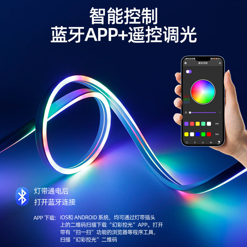 LED light strip 12v set 5050rgb flash kit light bar bluetooth christmas decoration 24vcob lantern string