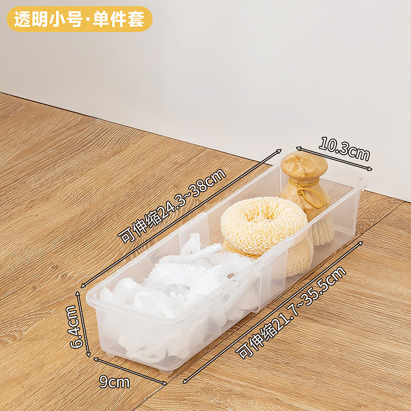 Cabinet sundries, long storage box, seasoning products, plastic seasoning box, narrow and long refrigerator grid egg storage box