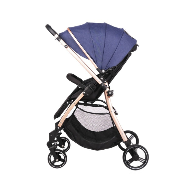 Baby stroller - convertible reclining, lightweight, foldable, portable, 2-way push