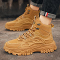 Men's martin boots: breathable, high-top, british-inspired retro work boots for autumn. ideal for outdoor hiking, desert exploration, and tactical operations. also known as "big yellow boots."