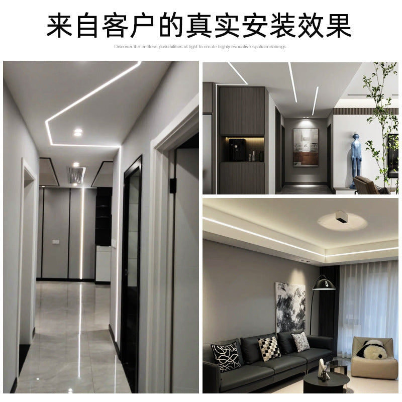 Three pine line light light slot led hard light strip linear light cob embedded cabinet ceiling light with linear light
