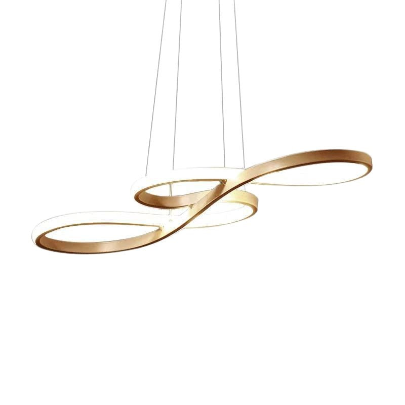 Creative ring restaurant pendant light - modern minimalist, unique twisted line design - nordic style bar/island counter hanging lamp - wholesale