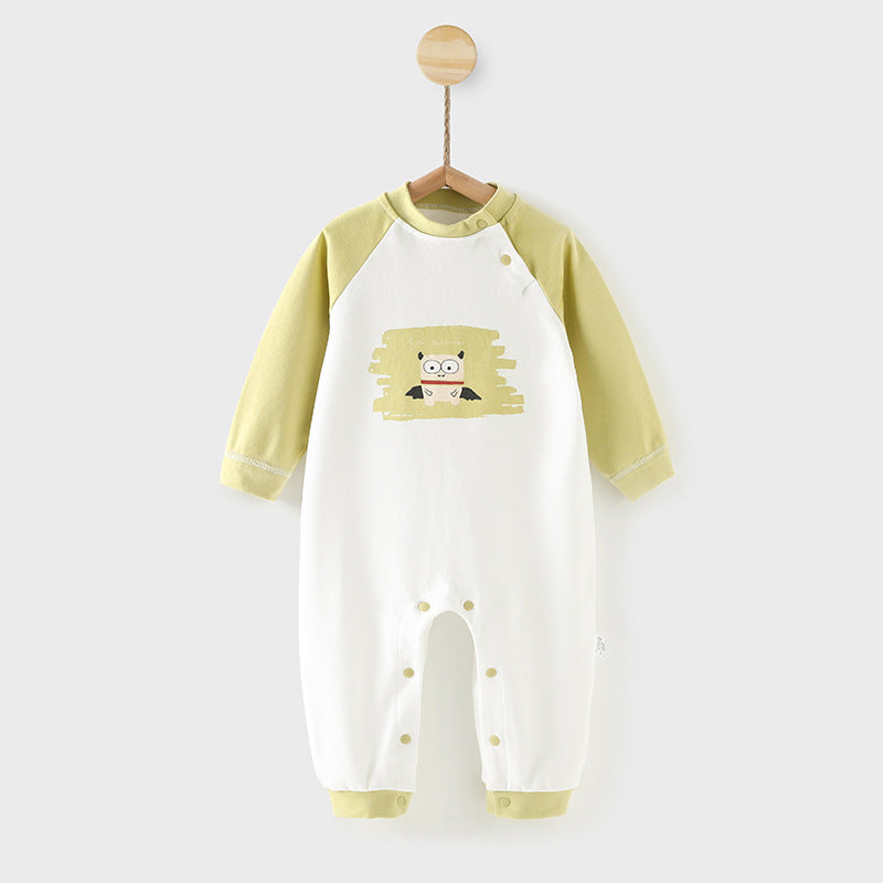 Baby romper, unisex, 100% cotton, long sleeve, crawling suit, 0-6 months newborn, spring/autumn onesie, 1 year old with snap crotch