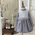 Girls' chic tweed-style patchwork mesh fleece-trimmed tulip skirt & versatile sweater two-piece set - trendy style