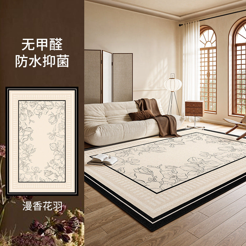 Carpet living room french medieval style no-wash and wipeable classy quiet luxury bedroom carpet floor mat large area full coverage for home