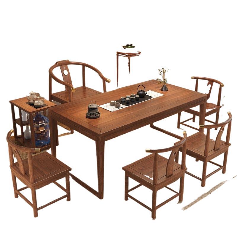 For homesmall apartment balcony solid wood tea table dry tea table all-in-one a complete set of casual modern tea table and chair combination