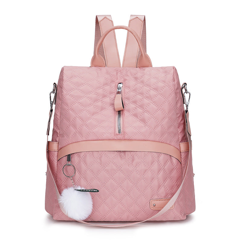 Cross-border anti-theft women's backpack women's fashion rhombus dual-purpose shoulder bag Oxford cloth travel backpack wholesale