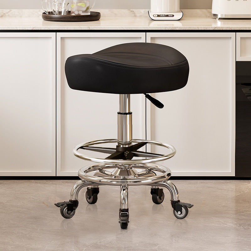 Saddle Chair Kitchen Cooking Chair Front Desk Cashier High Stool Universal Wheel Lifting Chair Beauty Barber Stool