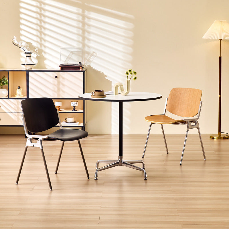 Custer medieval dining chair Bauhaus household solid wood back chair retro aluminum alloy stool restaurant cafe chair