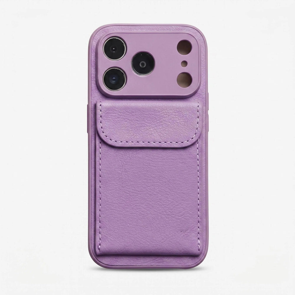 iphone 17 pro max leather case card holder phone case apple 16 vegan leather matte anti-drop protective cover