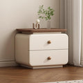 Installation-free cream small bedside table casualfor home modern new arrival bedroom leather storage bedside table