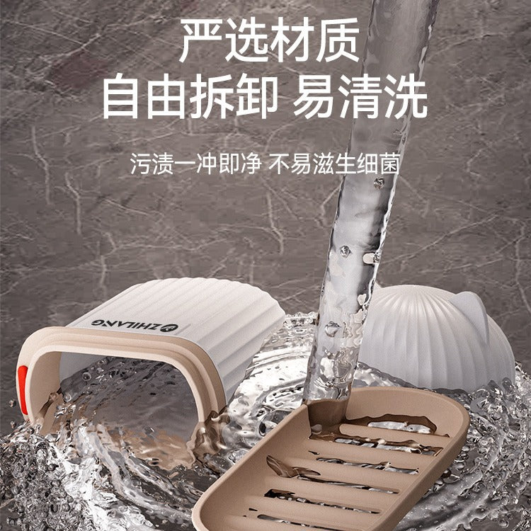 Transparent light luxury premium soap dish - travel-friendly mini soap box with airtight lid and drainage