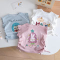 Girls' short-sleeve t-shirt, kids' top, baby girl's clothing, half-sleeve outfit, korean style breathable top for toddlers and young children