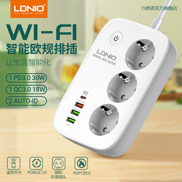 [Customized link] European intelligent WIFI power strip porous wiring socket Type-c cable socket OEM