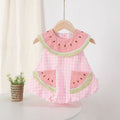 Cute and sweet summer outfit : stylish new cartoon baby girl's super adorable watermelon sleeveless summer romper for infants and toddlers