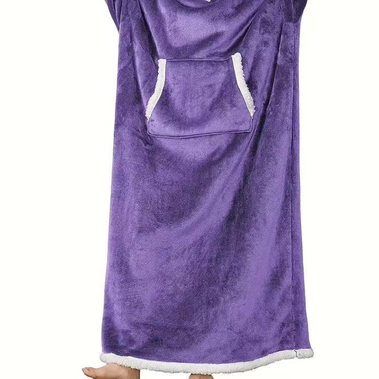 Pullover fleece pajamas heattech tv blanket outdoor cold-proof nightgown couple's outfit sweatshirt fleece heattech clothing