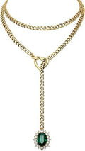 Gold chain green zircon