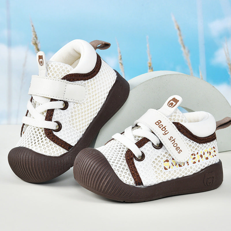 Baby sandals for boys, summer first walker shoes, 0-1-2 years old infant anti-slip soft sole mesh shoes for babies and toddlers, baby girl shoes