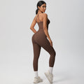 European and american nylon brushed quick-dry yoga outfit sexy backless tight sports bra set outdoor running fitness apparel
