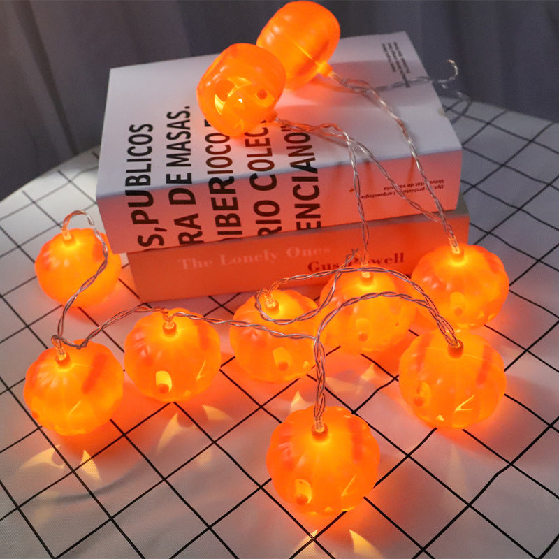 's new LED Halloween pumpkin decorative light string, ghost festival atmosphere decoration ghost LED battery box light string