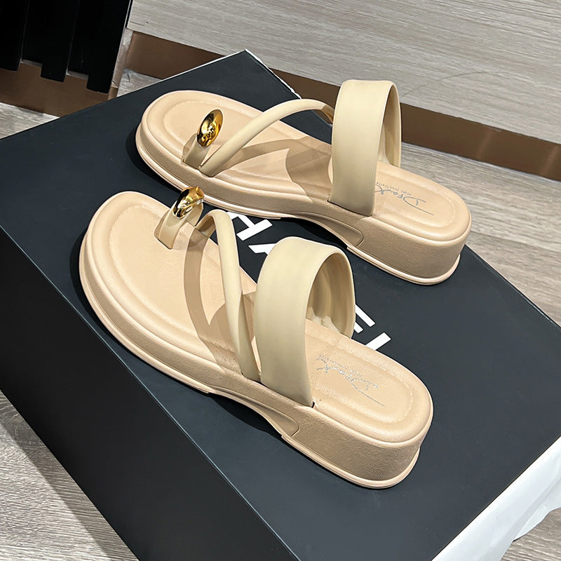Women's slippers, closed-toe half slippers, summer korean style lazy slip-ons, fashionable outdoor flat sandals, low-cut slides