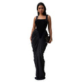 C7582 cross-border   fashion women's elegant waist-cinching backless sleeveless bodycon dress
